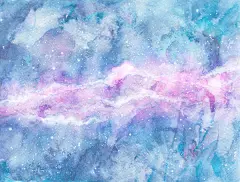 唯美水彩星空插画装饰画手机壳T恤图案背景印刷超清高清图片素材