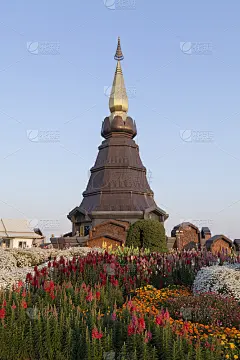 泰国清迈，国王和王后切迪在土居因他农山顶