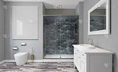 浴室的浴缸内。3 d渲染…空的绘画