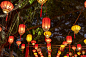 中国古代住宅结构中的中国灯笼装饰，中国书法翻译:新年的好祝福