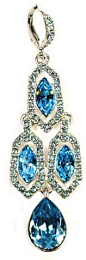 Givenchy Blue Crystal & Diamante Ear Pendant