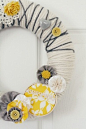 yarn wreath SOOO pretty with mini hoop!