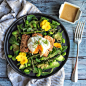 Spring Salad With Salmon & Rhubarb-Miso Dressing