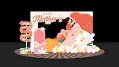 【南门网】物料 美陈 促销 母亲节 堆头 母亲 母女 母子 爱 母爱 感恩 拥抱 呵护 陪伴 鲜花 送花 花