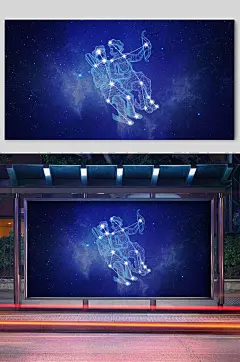 双子座十二星座宣传插画