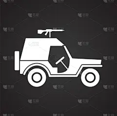 插画,背景聚焦,军用车,图标,炮,盔甲服,货物集装箱,收集