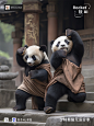 Prompt 分享！9组少林熊猫之花花&果赖习武日常