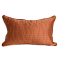 爱马仕橙条纹绸缎腰枕 古典美欧式样板间软装沙发靠垫软包靠枕套-淘宝网