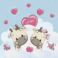 可爱的情人长颈鹿