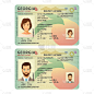 Vector template of sample driver license plastic c