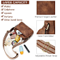 Amazon.com: BOSTANTEN Small Crossbody Purse for Women Triple Zip Cell Phone Leather Shoulder Handbag with Wide Guitar Strap Brown : Clothing, Shoes & Jewelry