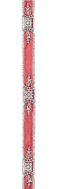 Cartier / Belle Epoque Platinum, Diamond and Pink Velvet Choker Necklace, Cartier Of stylized garland motif, the pink velvet ribbon spaced by three stylized flowers centering 3 old-mine cut diamonds, within curved diamond-set square-shaped frames, flanked