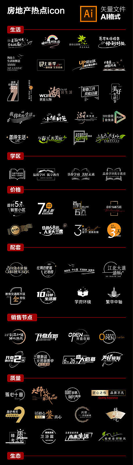 地产icon热门图标标签设计-源文件
