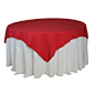 Red Tablecloths 85 x 85 inches, Red Table Overlays for 6 ft Round Tables | Wholesale Table Linens