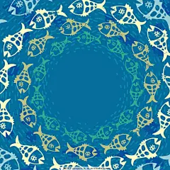 创意好多鱼背景底纹 渐变 蓝色 唯美 海报