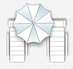彩平图户型图躺椅休闲椅遮阳伞 平面电商 创意素材