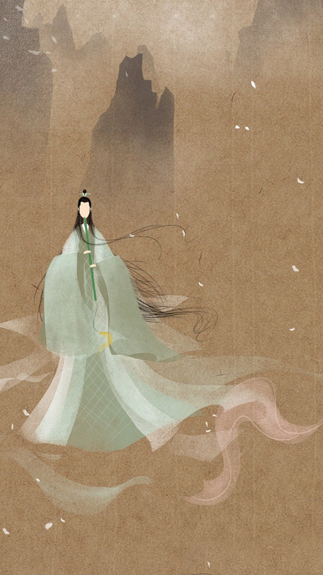 手绘插画漫画呼葱觅蒜无脸古风图集花千骨无垢上仙