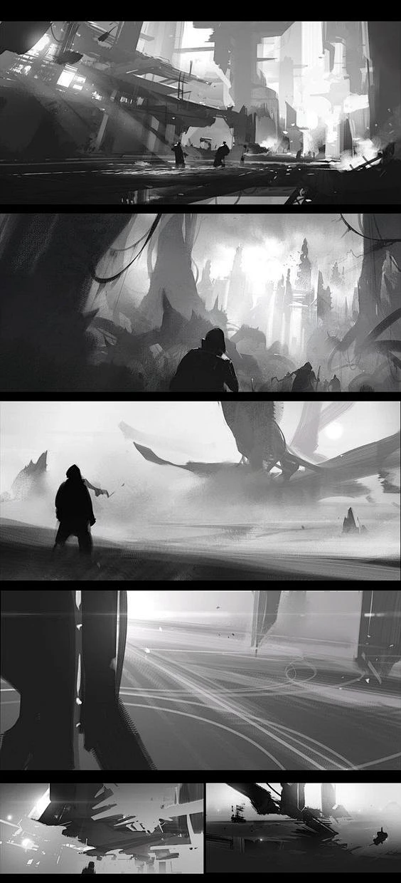 场景构图黑白构成画面构成黑白稿来自cgbook.cn
