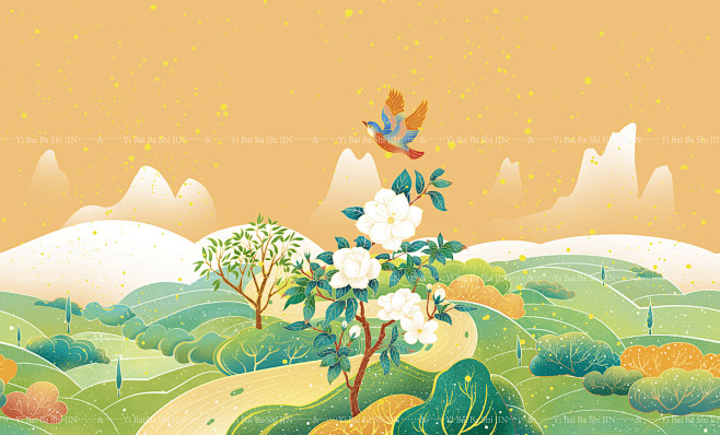 茉莉花茶包装_一百八十斤__插画师作品_...