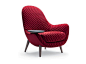 Upholstered fabric armchair with armrests MAD KING by Poliform