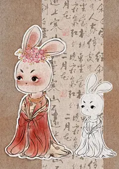 古画重绘｜簪花仕女“兔”完成☺️_7_芊绵画画日记_来自小红书网页版