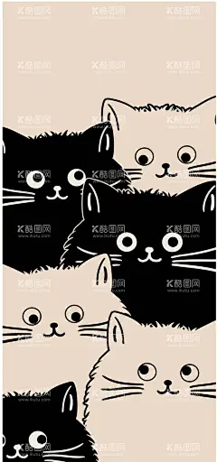 小猫  - 源文件下载【酷图网】可爱,卡通,小猫,猫咪,手机壁纸,印花图,手机壳