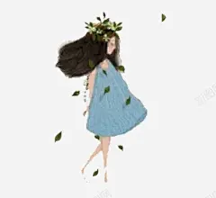 小清新可爱森系女孩 平面电商 创意素材