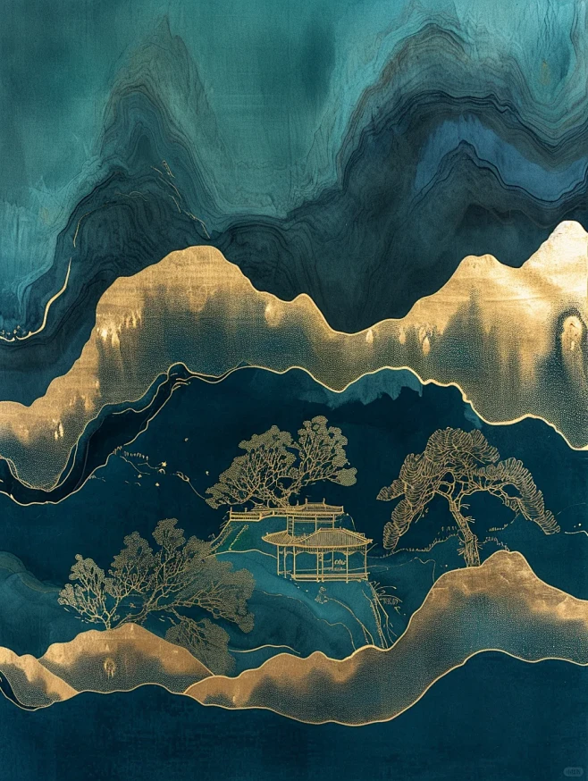 东方美学 青山鎏金-花瓣网