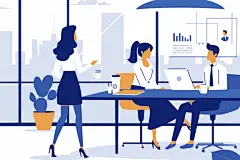 办公团队插画手绘