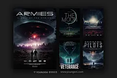 15款未来科幻大片美剧电影海报封面排版设计ps分层版式素材模板模板