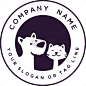 logo design concept dog cat template