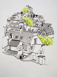 儿童画素材 大班一年级以上孩子的建筑速写素材，有儿童画基础的孩子可以大胆临摹 ​​​​