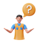 提问者 3D 插图