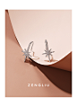 ZENGLIU八芒星耳环简约女气质星星耳钉2021年新款潮高级感耳饰品-tmall.com天猫