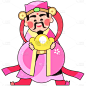 情人节正月初五迎财神创意财神爷插画元素