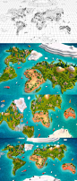 Cartoon Low Poly Earth World Map 2.0