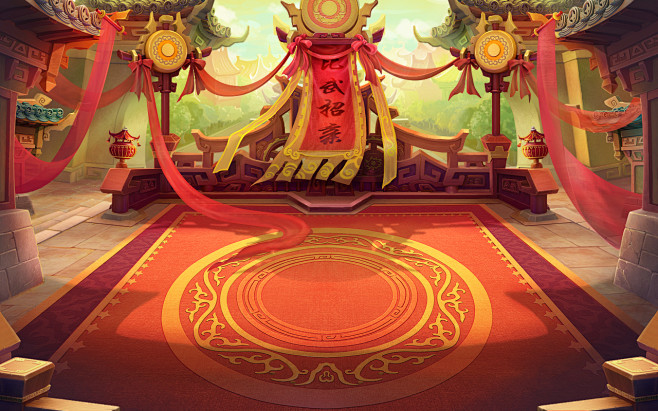 比武擂台古风中国风游戏背景