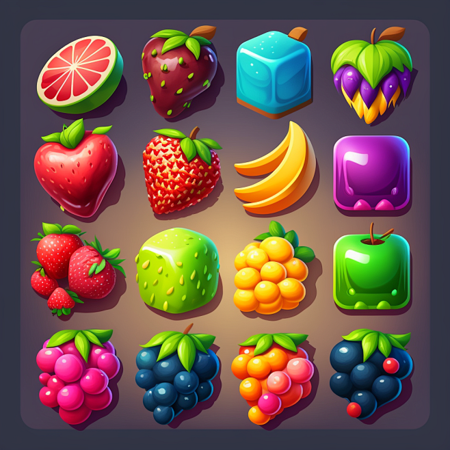 game , icon, assets,candy crush fruit