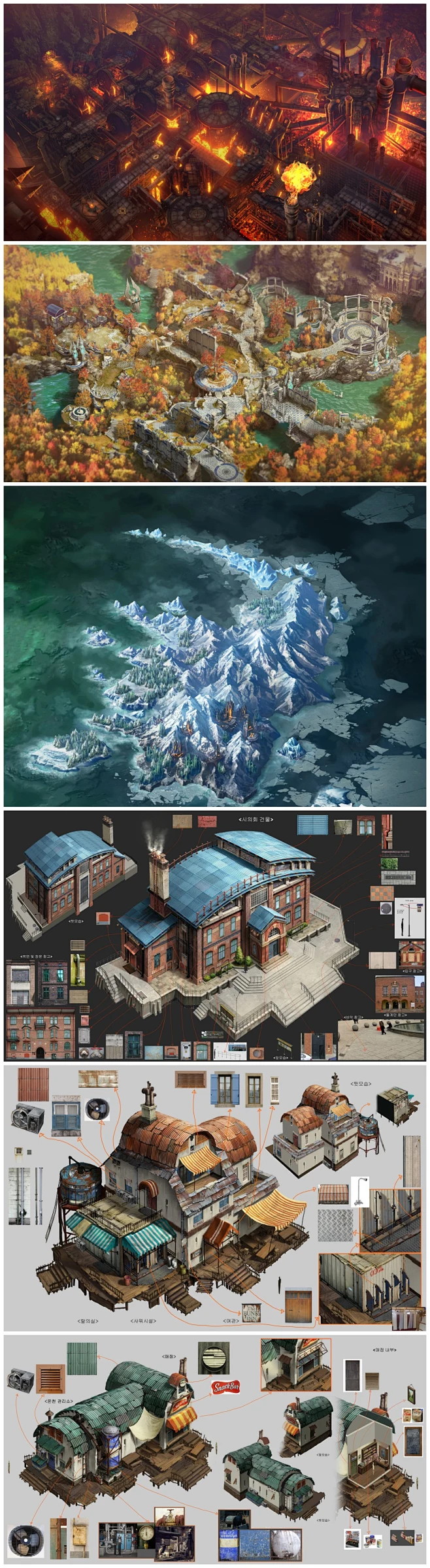 日韩欧美国风CG插画作品美术手绘游戏3D场景概念设计原画参考素材 8G超大容量原画，内含几万张高清原画场景图库！！！图片_地图图片素材-花瓣网