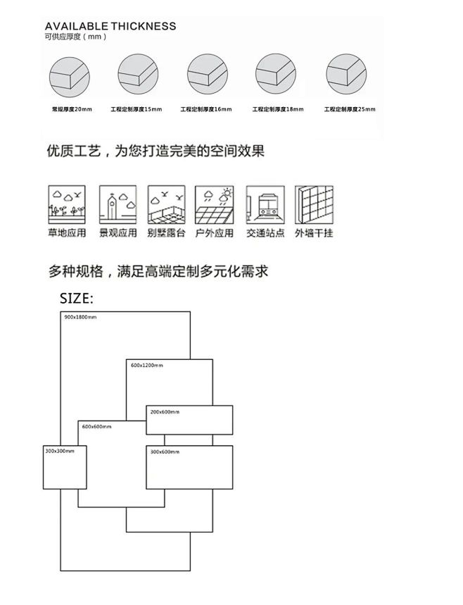 生态地铺石 荔枝面 陶瓷PC砖 芝麻黑芝...