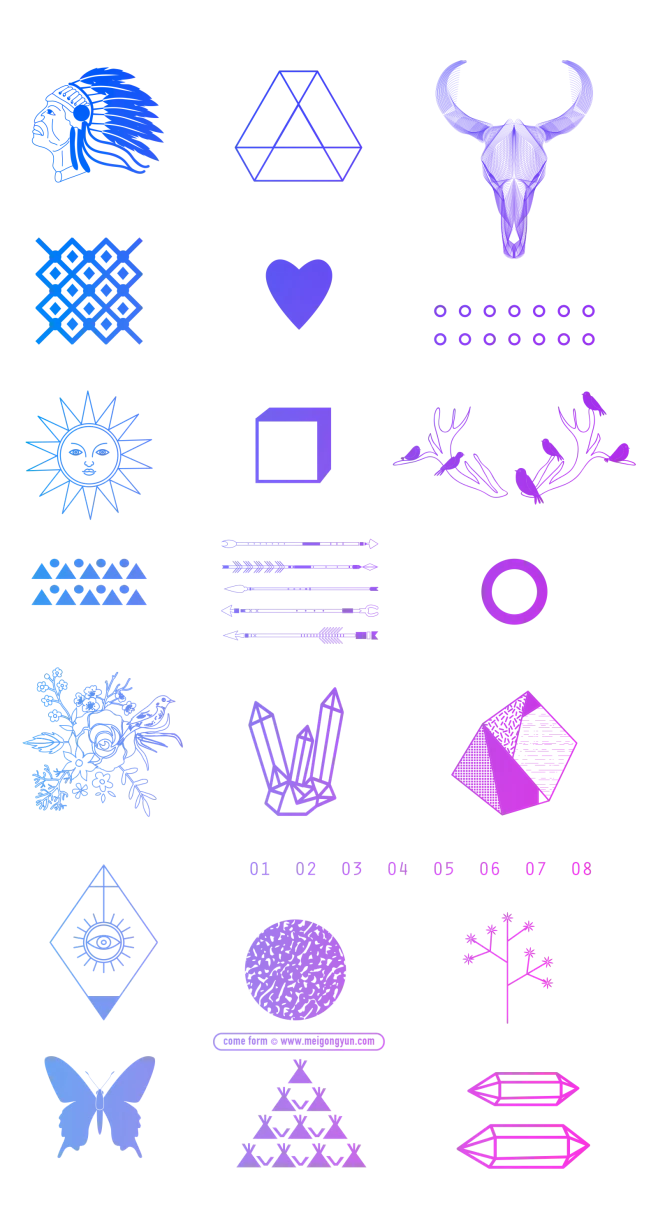 icon时尚个性另类的矢量图标合集包_PNG：图片_LONG标识符图片素材-花瓣网