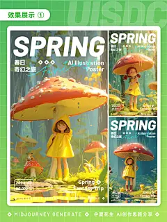 Midjourney 5步生成 3D 插画海报，春日主题轻松 get！