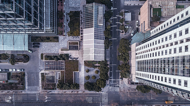 上海静安区南京西路商务区及城市景观鸟瞰图