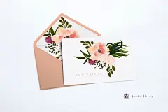 手绘水彩图案花纹邀请函婚礼请柬彩绘花卉背景纹理designshidai_beijing152