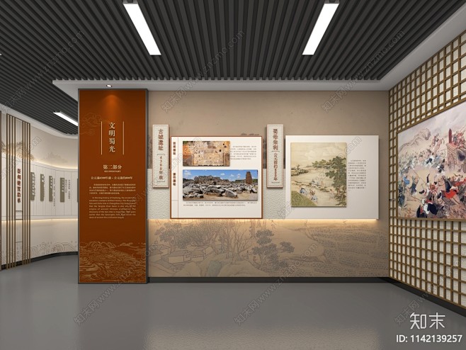 新中式历史展厅3D模型下载【ID:114...