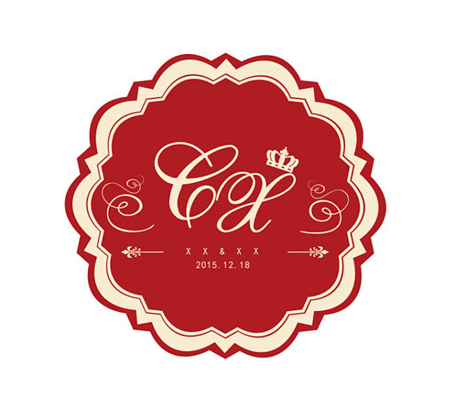 圆形欧式婚礼logo