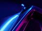 Neon Lighting Studio : 1985 Ferrari 288 GTO and Mercedes Vision GT in a Neon light studio eighties style. Lighting, shading, texturing. Models from third party