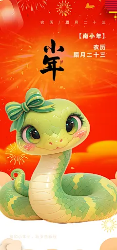 红色节日小年过节年味宣传海报