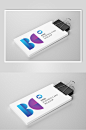 简约渐变名片LOGO展示样机效果图