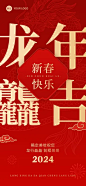 春节龙年龘祝福产品展示全屏竖版海报预览效果